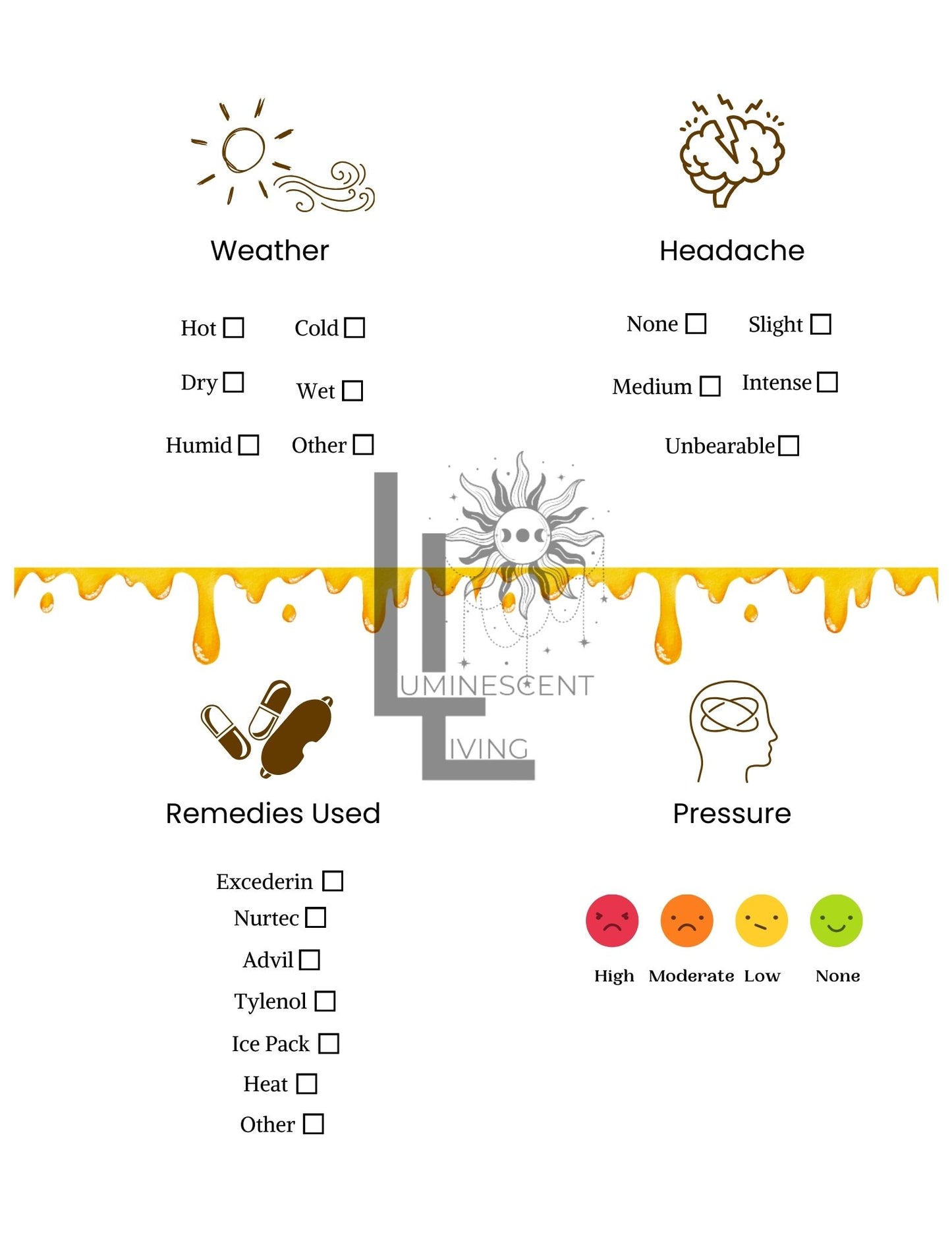 Bee Medical Symptoms Tracking Journal (Digital)