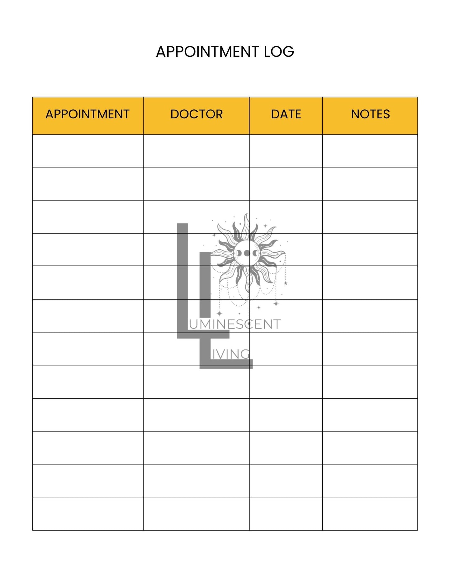 Bee Medical Symptoms Tracking Journal (Digital)