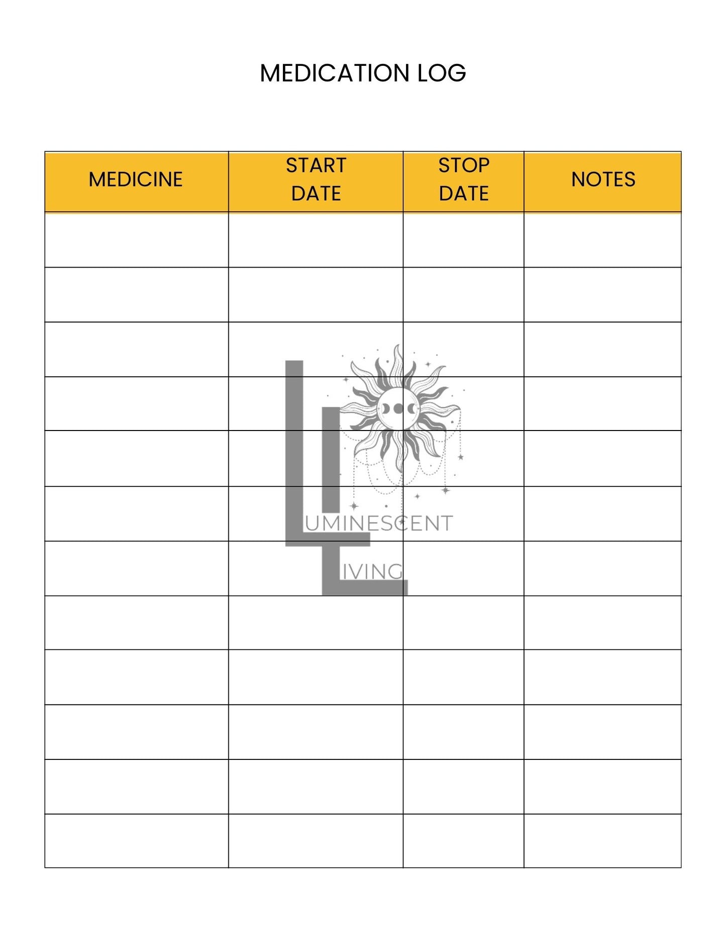 Bee Medical Symptoms Tracking Journal (Digital)