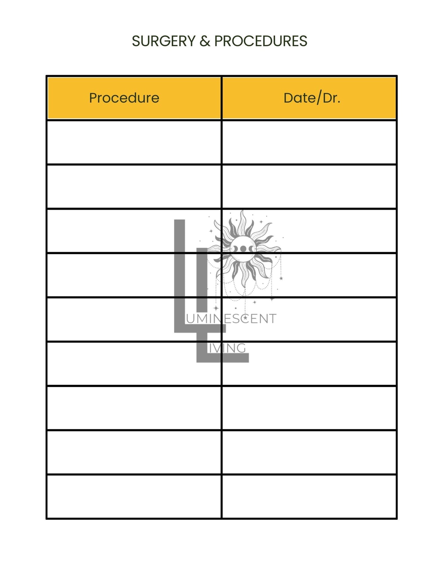 Bee Medical Symptoms Tracking Journal (Digital)