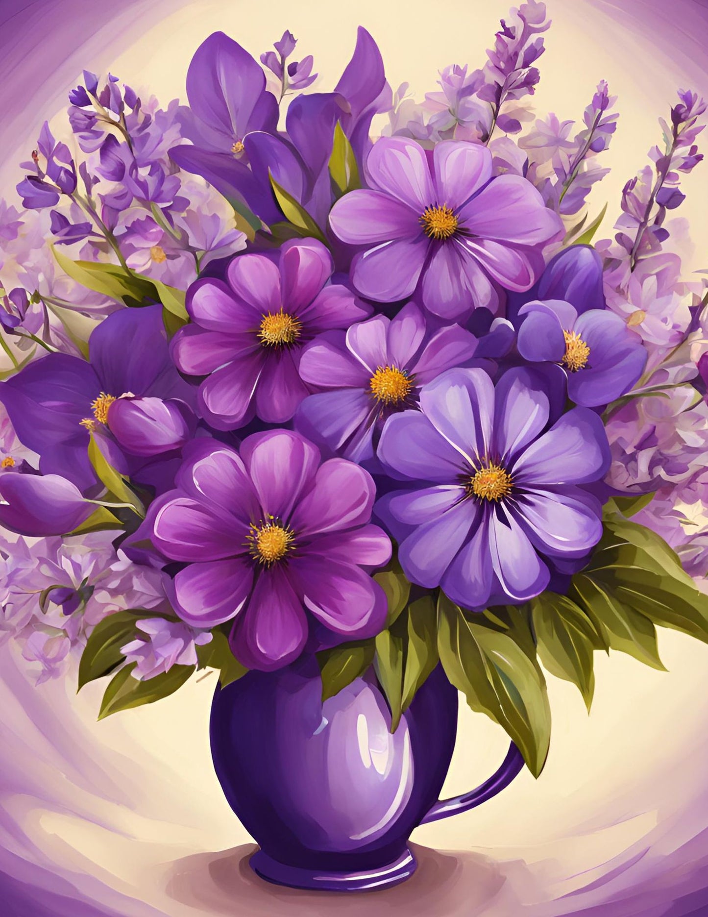 Purple Healing Flowers Medical Symptoms Tracking Journal (Digital)