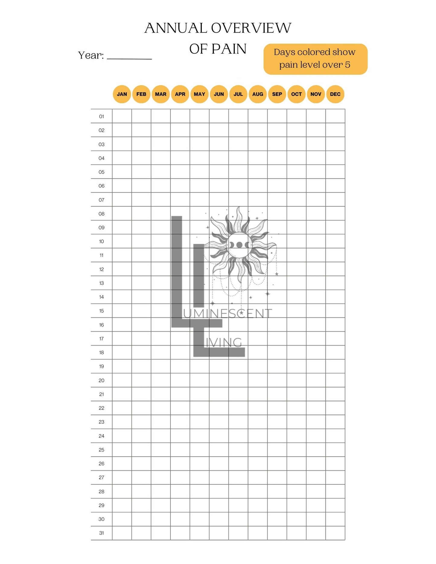 Bee Medical Symptoms Tracking Journal (Digital)