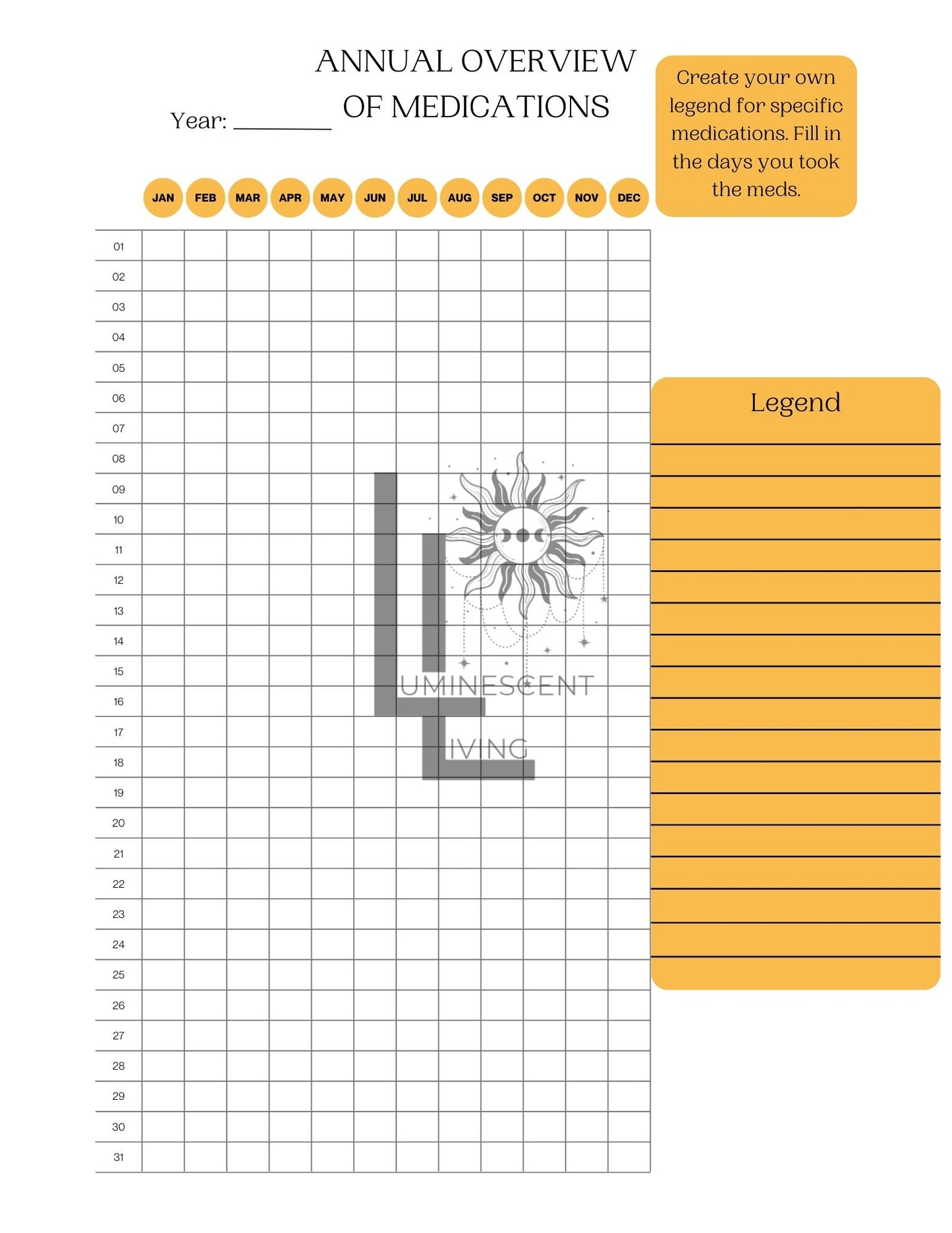 Bee Medical Symptoms Tracking Journal (Digital)