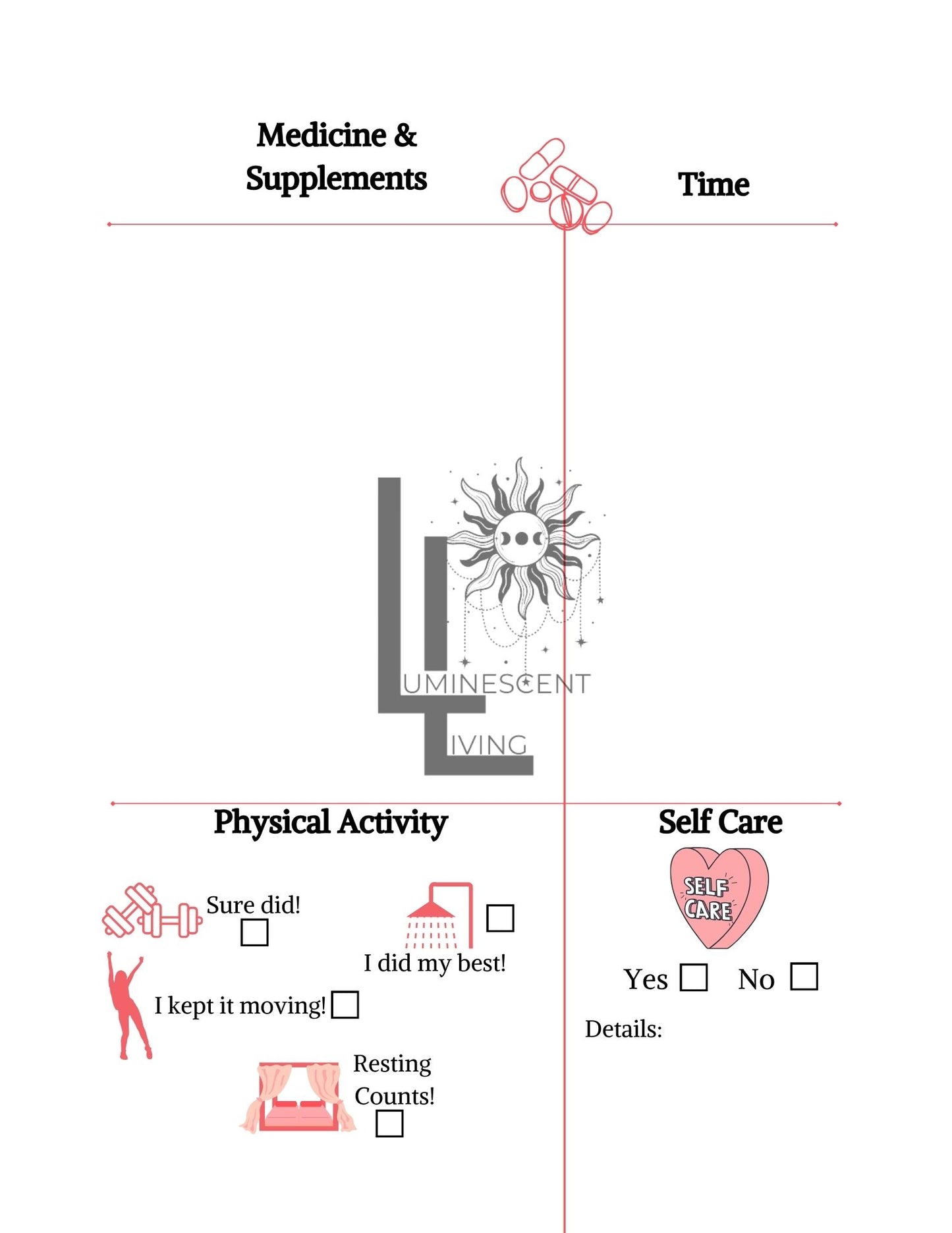 Tea Party Medical Symptoms Tracking Journal (Digital)