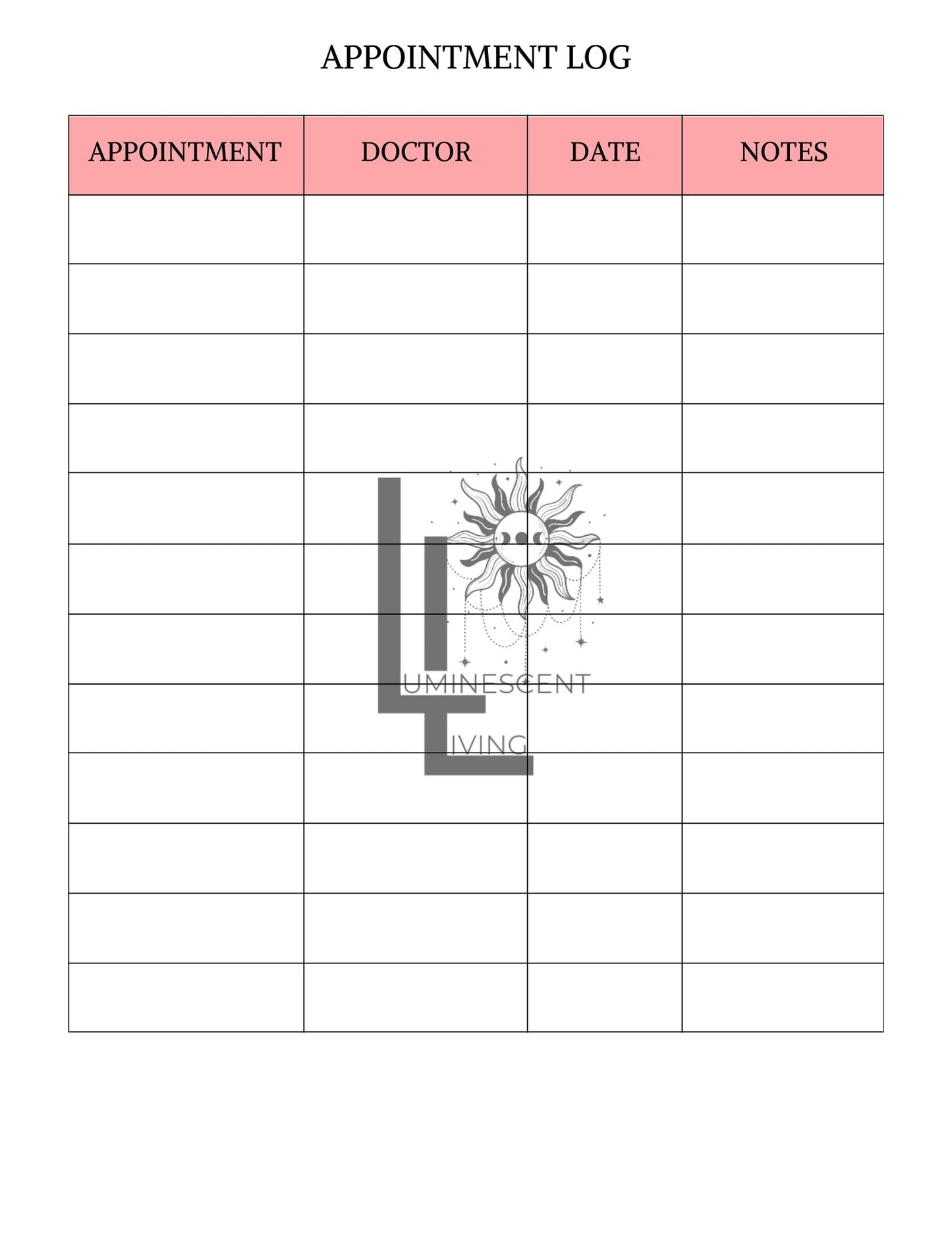 Tea Party Medical Symptoms Tracking Journal (Digital)