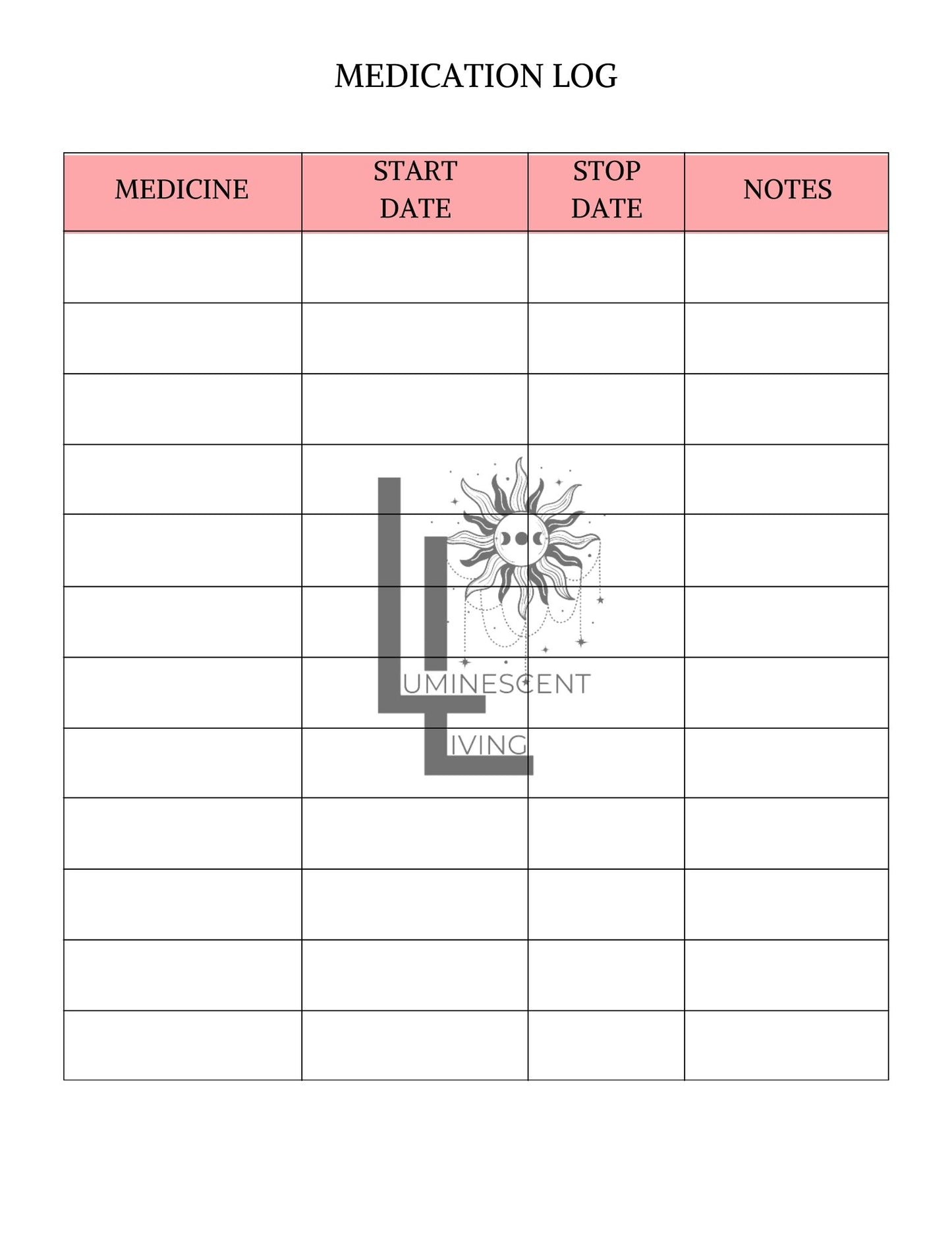 Tea Party Medical Symptoms Tracking Journal (Digital)