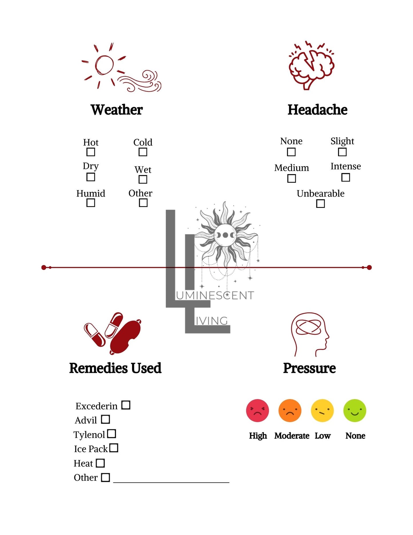 Vintage Roses 1 Medical Symptoms Tracking Journal (Digital)