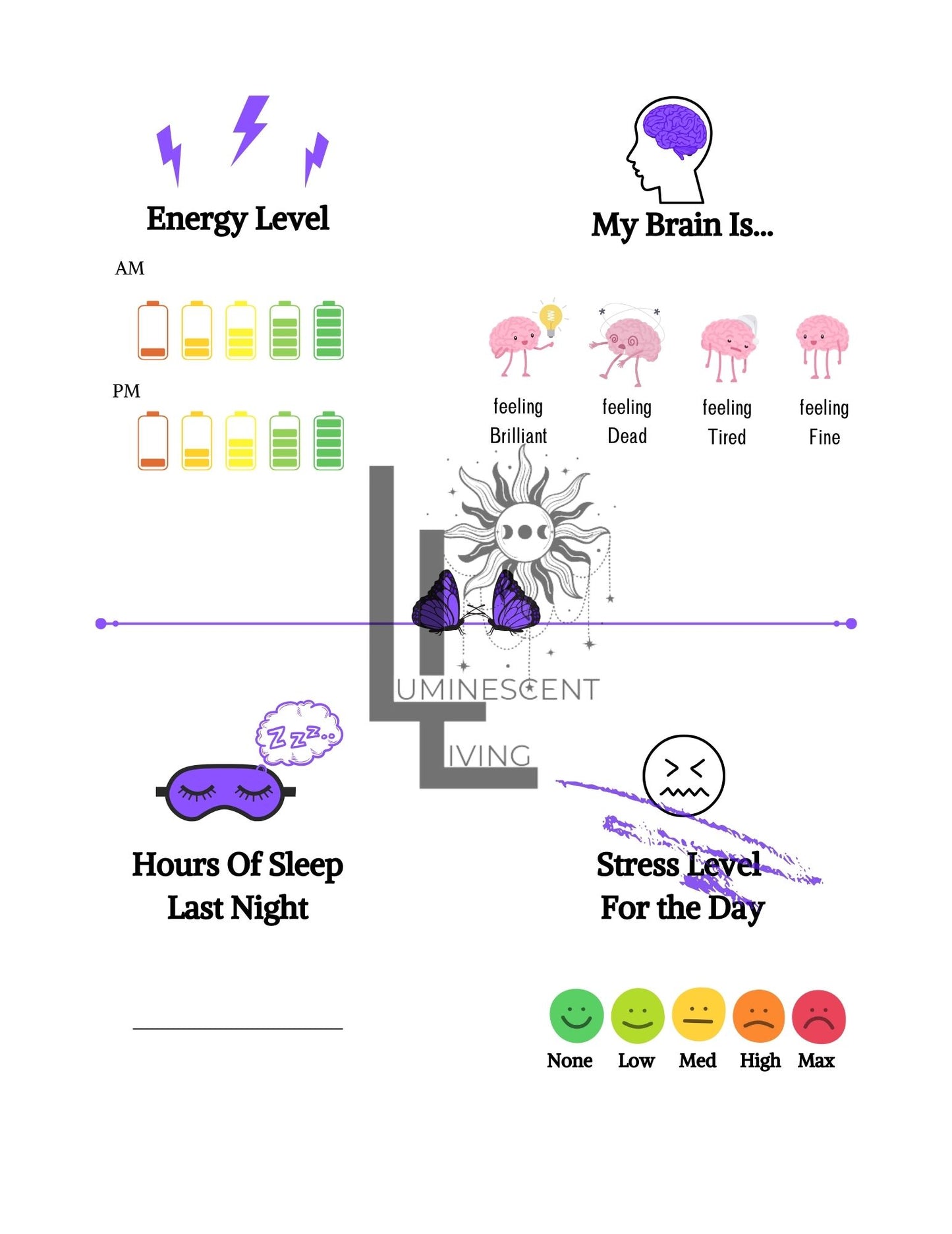 Purple Tears Medical Symptoms Tracking Journal (Digital)