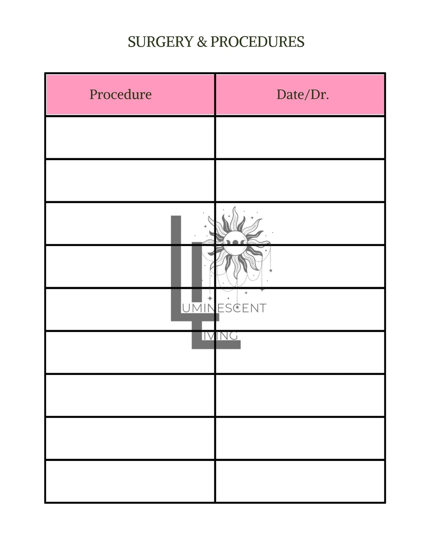 Rose Garden Medical Symptoms Tracking Journal (Digital)