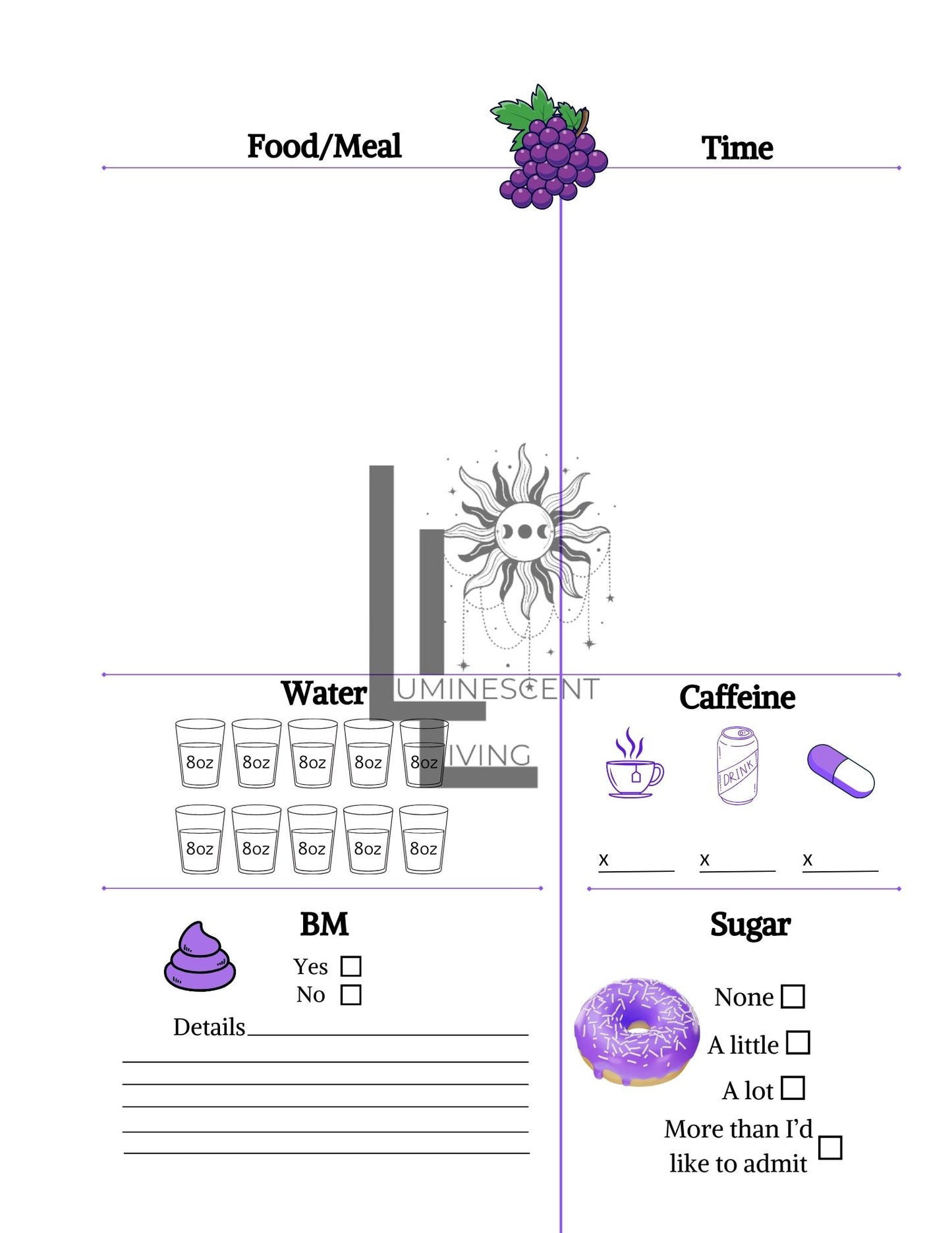 Purple Tears Medical Symptoms Tracking Journal (Digital)