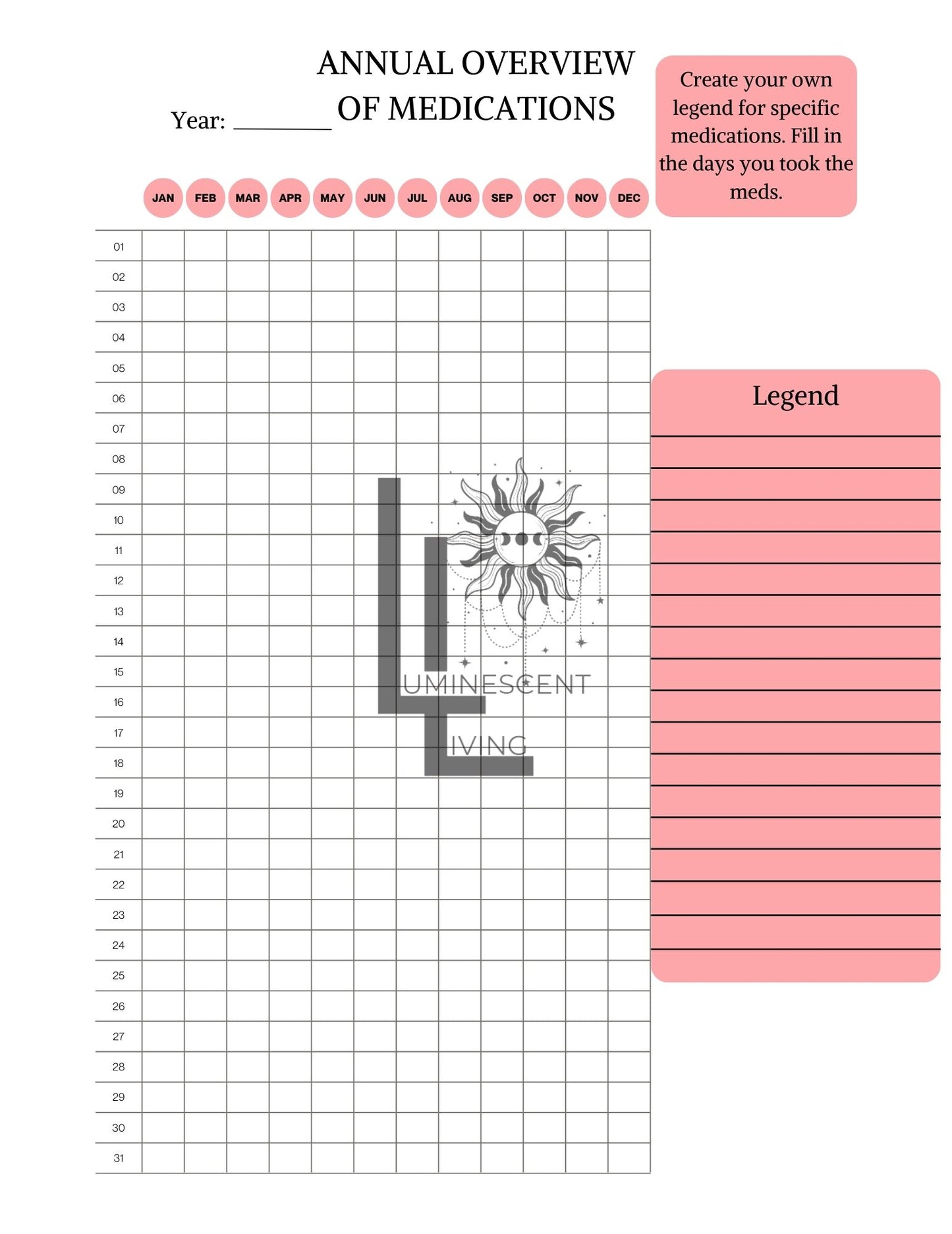 Tea Party Medical Symptoms Tracking Journal (Digital)