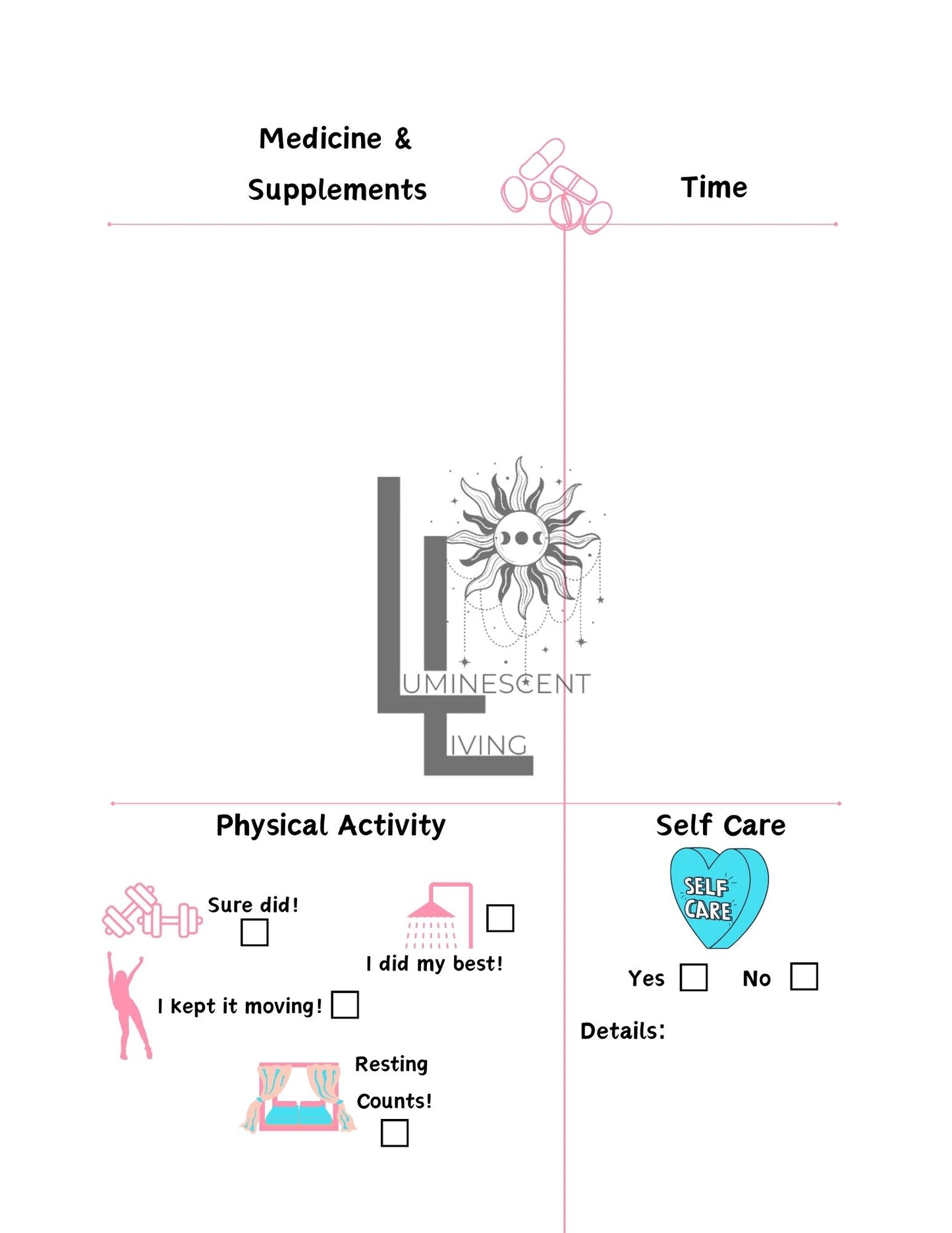 Tropical Dreams Medical Symptoms Tracking Journal (Digital)