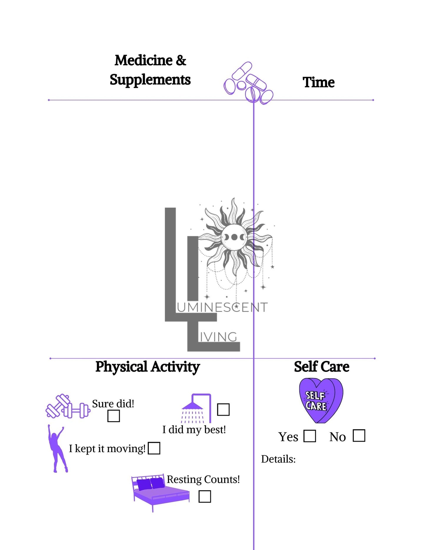 Purple Tears Medical Symptoms Tracking Journal (Digital)