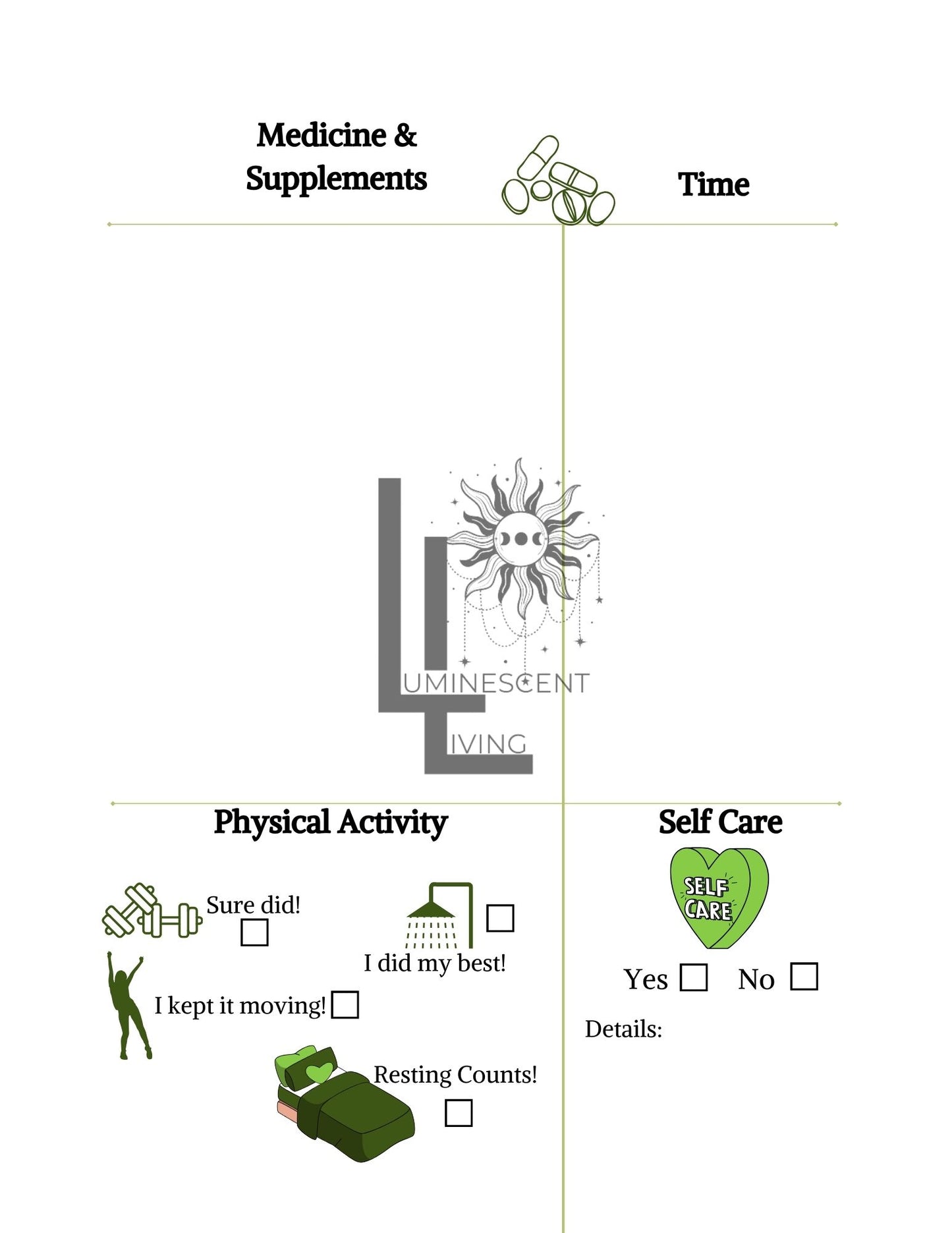 Feeling Green Medical Symptoms Tracking Journal (Digital)