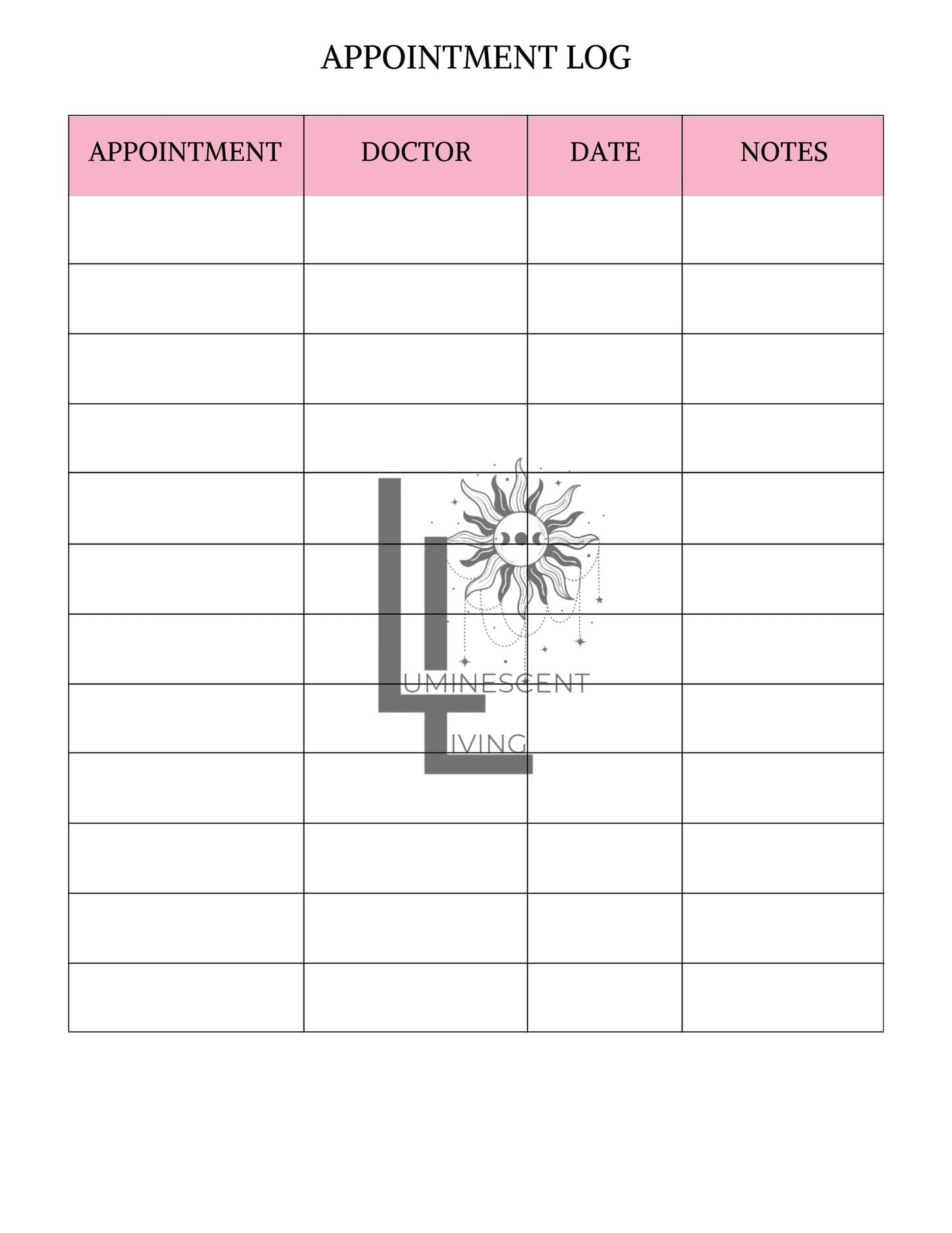 Pieces Medical Symptoms Tracking Journal (Digital)