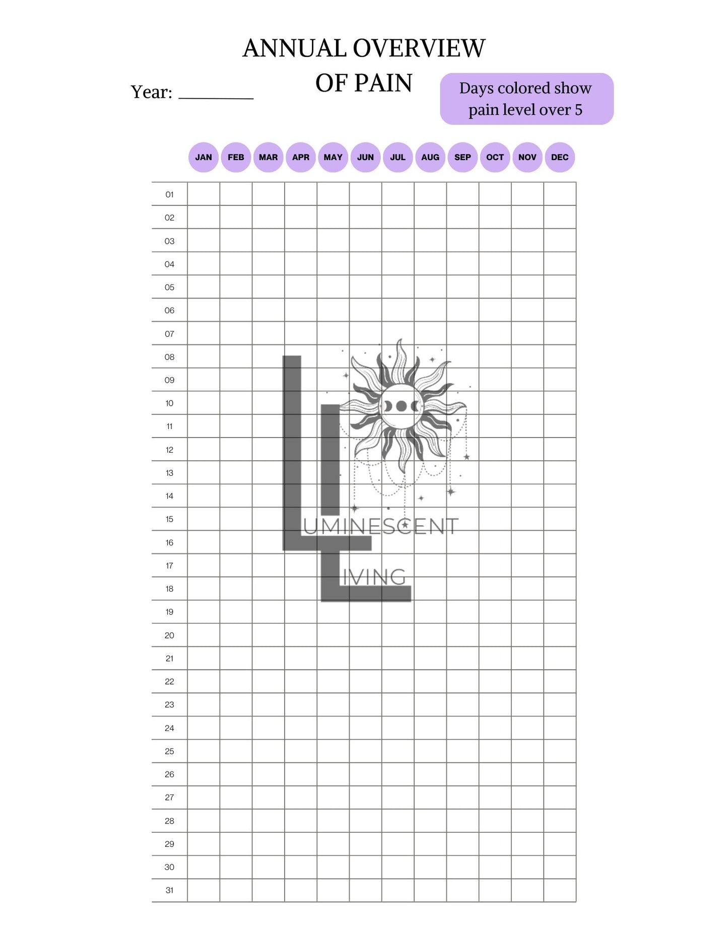 Purple Tears Medical Symptoms Tracking Journal (Digital)