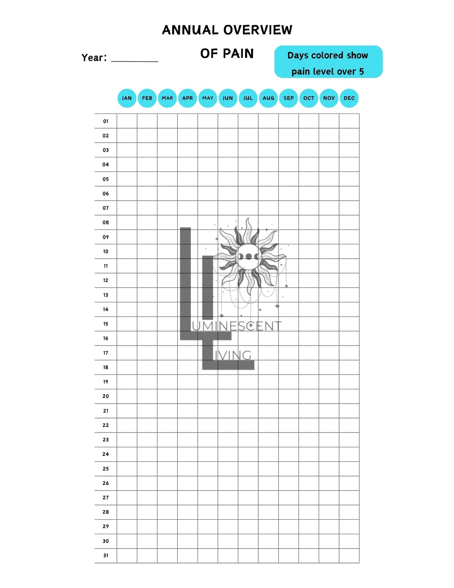 Tropical Dreams Medical Symptoms Tracking Journal (Digital)