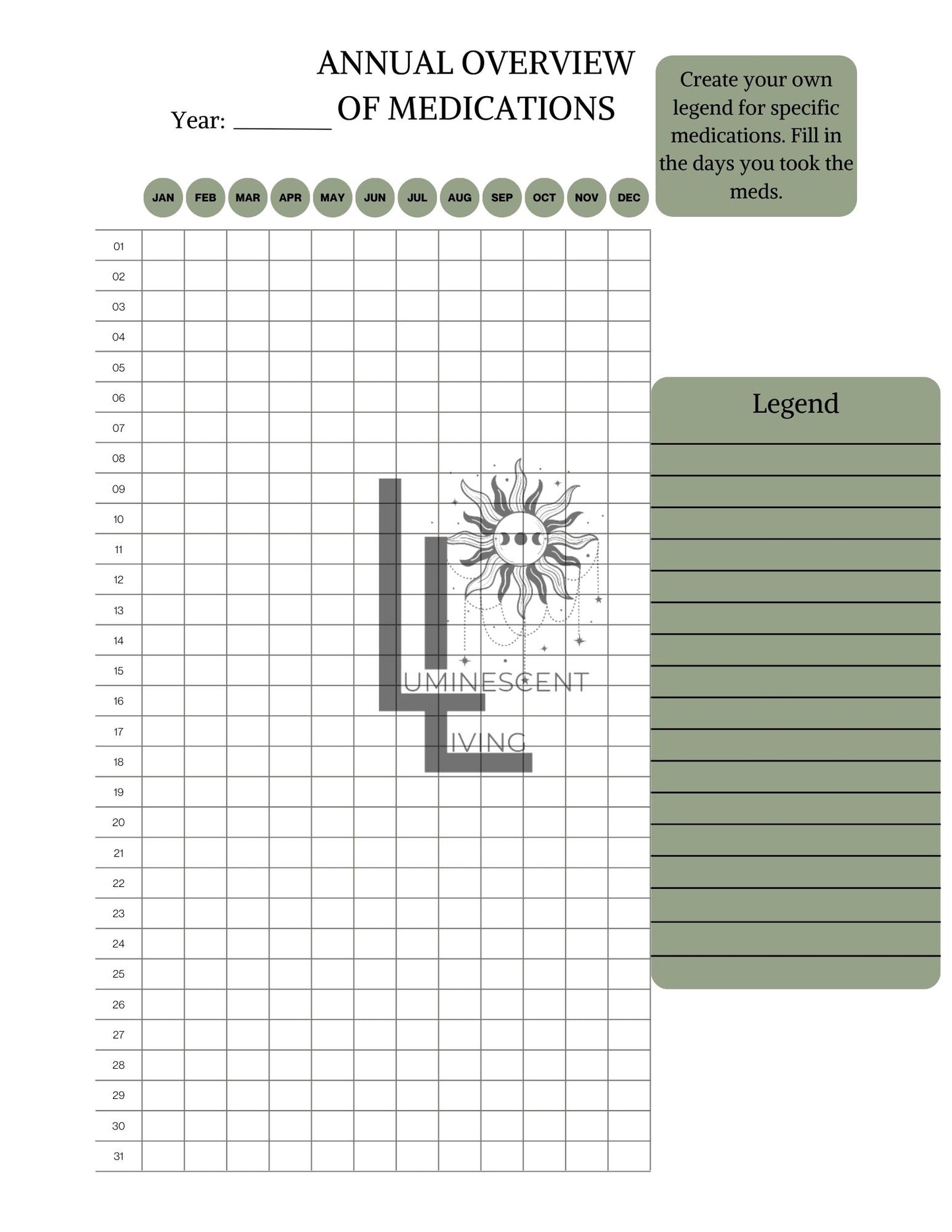 Vintage Roses 2 Medical Symptoms Tracking Journal (Digital)