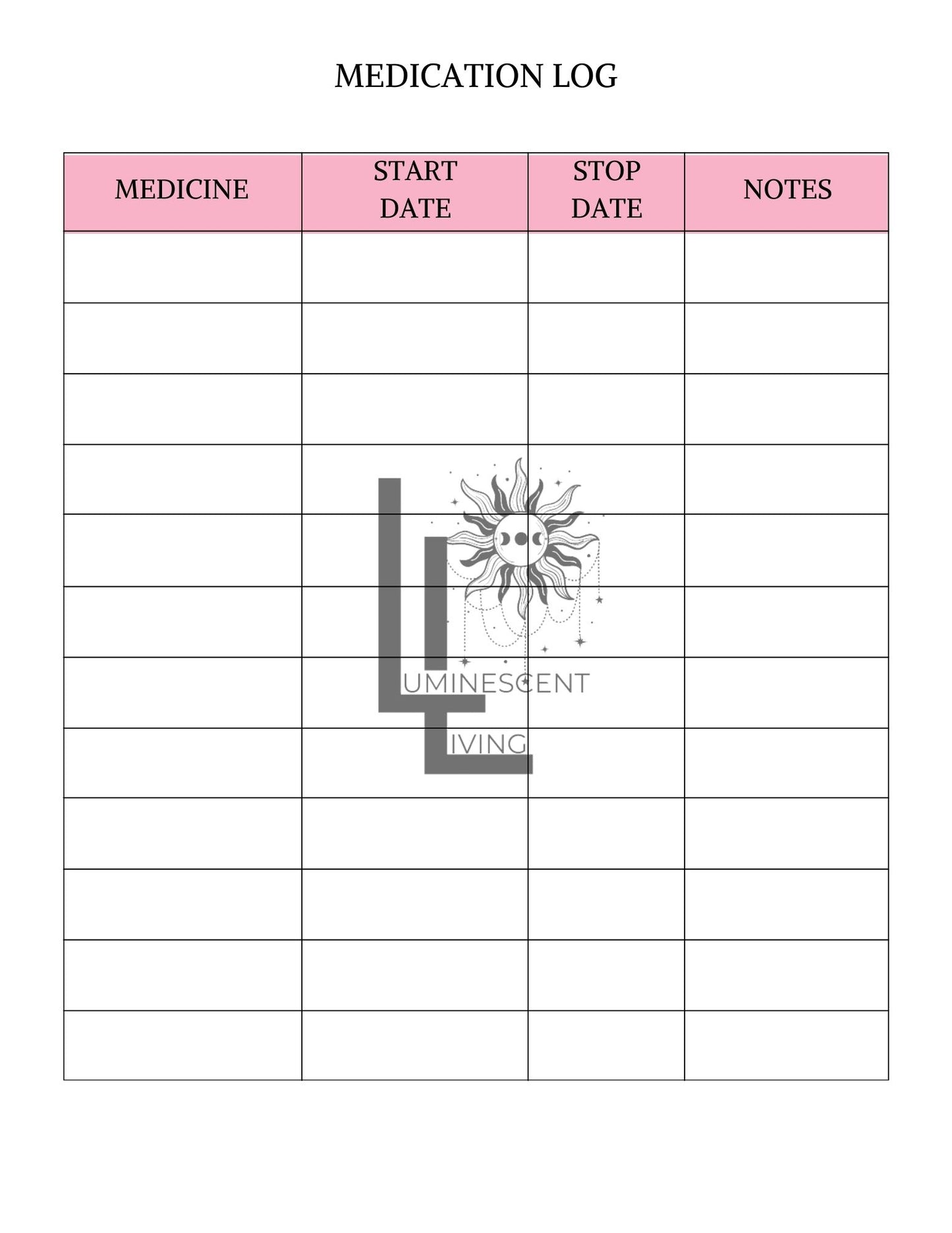 Pieces Medical Symptoms Tracking Journal (Digital)