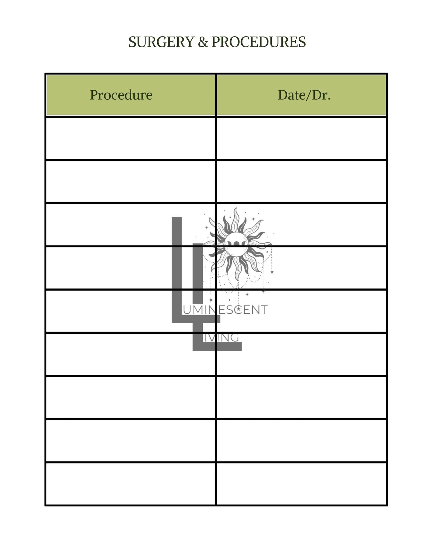 Feeling Green Medical Symptoms Tracking Journal (Digital)