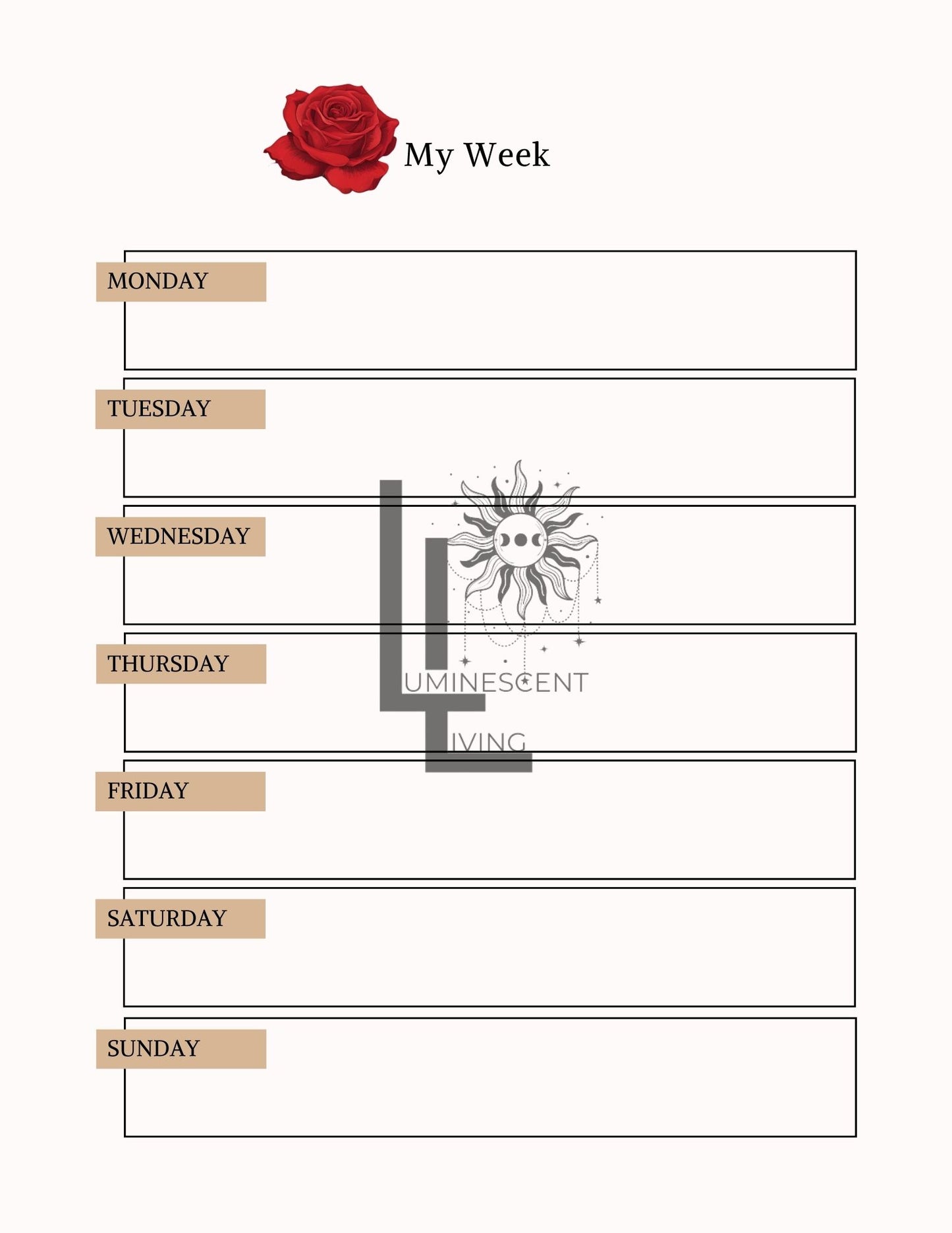 Vintage Roses 3 Medical Symptoms Tracking Journal (Digital)