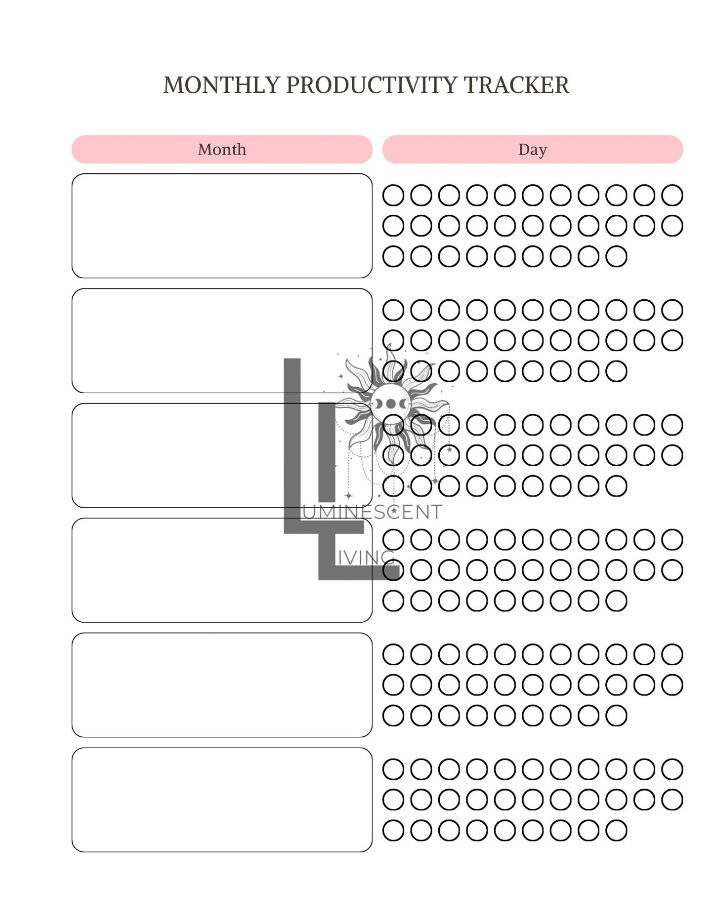 Pink Party Medical Symptoms Tracking Journal (Digital)