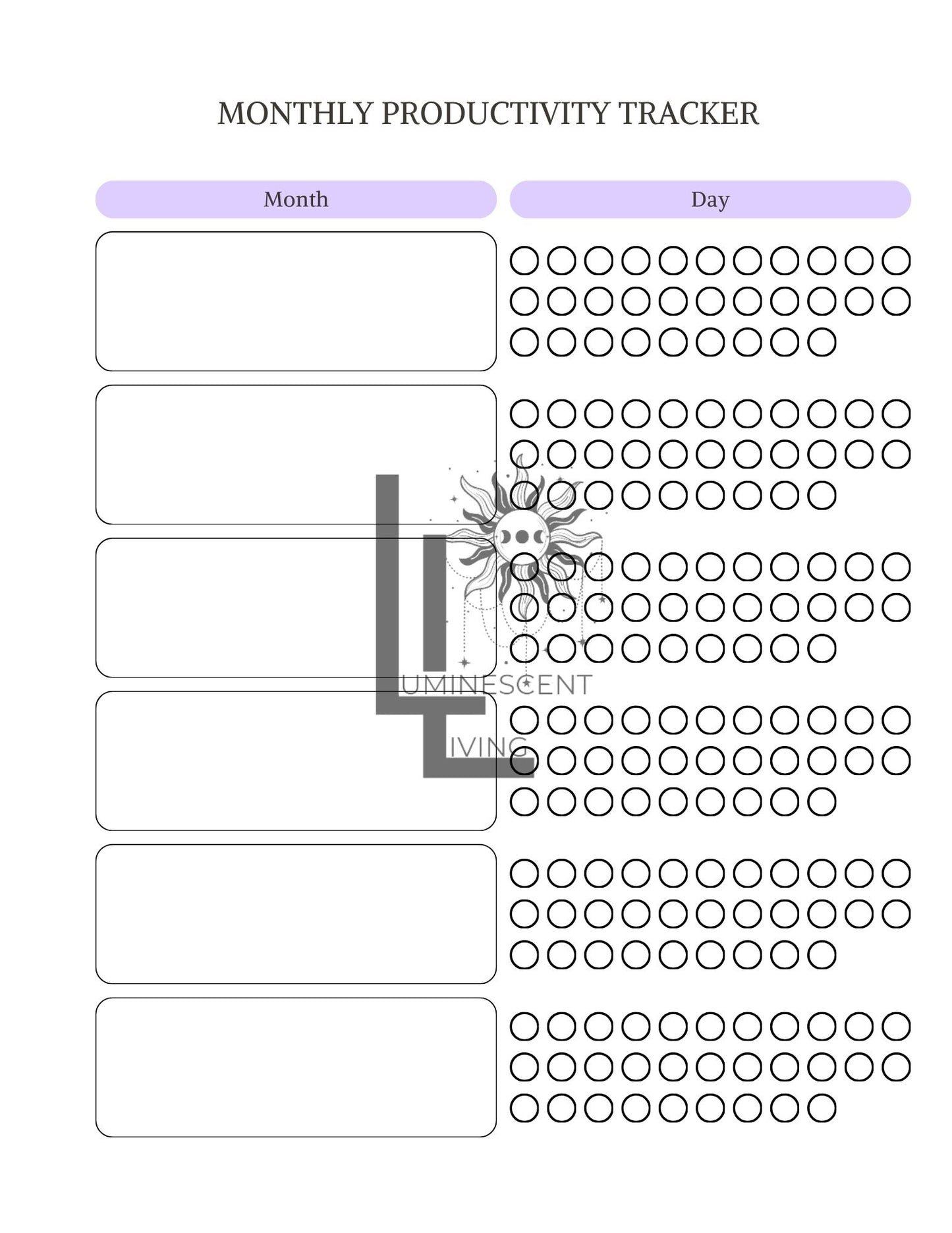 Purple Healing Flowers Medical Symptoms Tracking Journal (Digital)