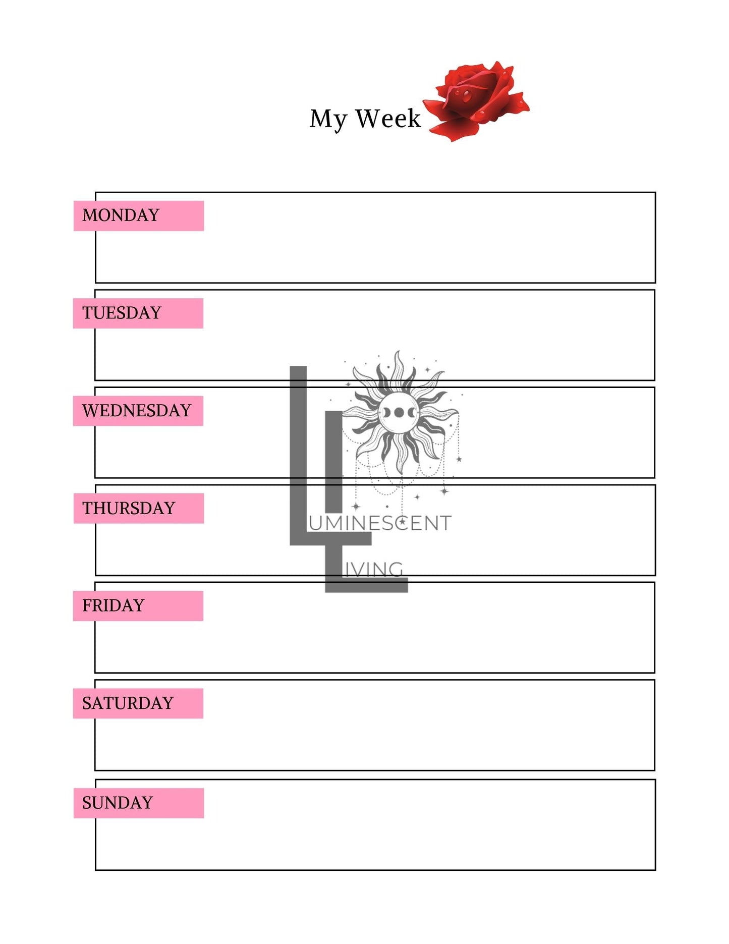 Rose Garden Medical Symptoms Tracking Journal (Digital)