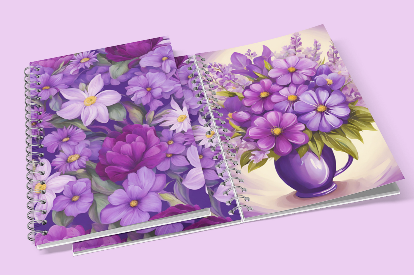 Purple Healing Flowers Medical Symptoms Tracking Journal (Digital)