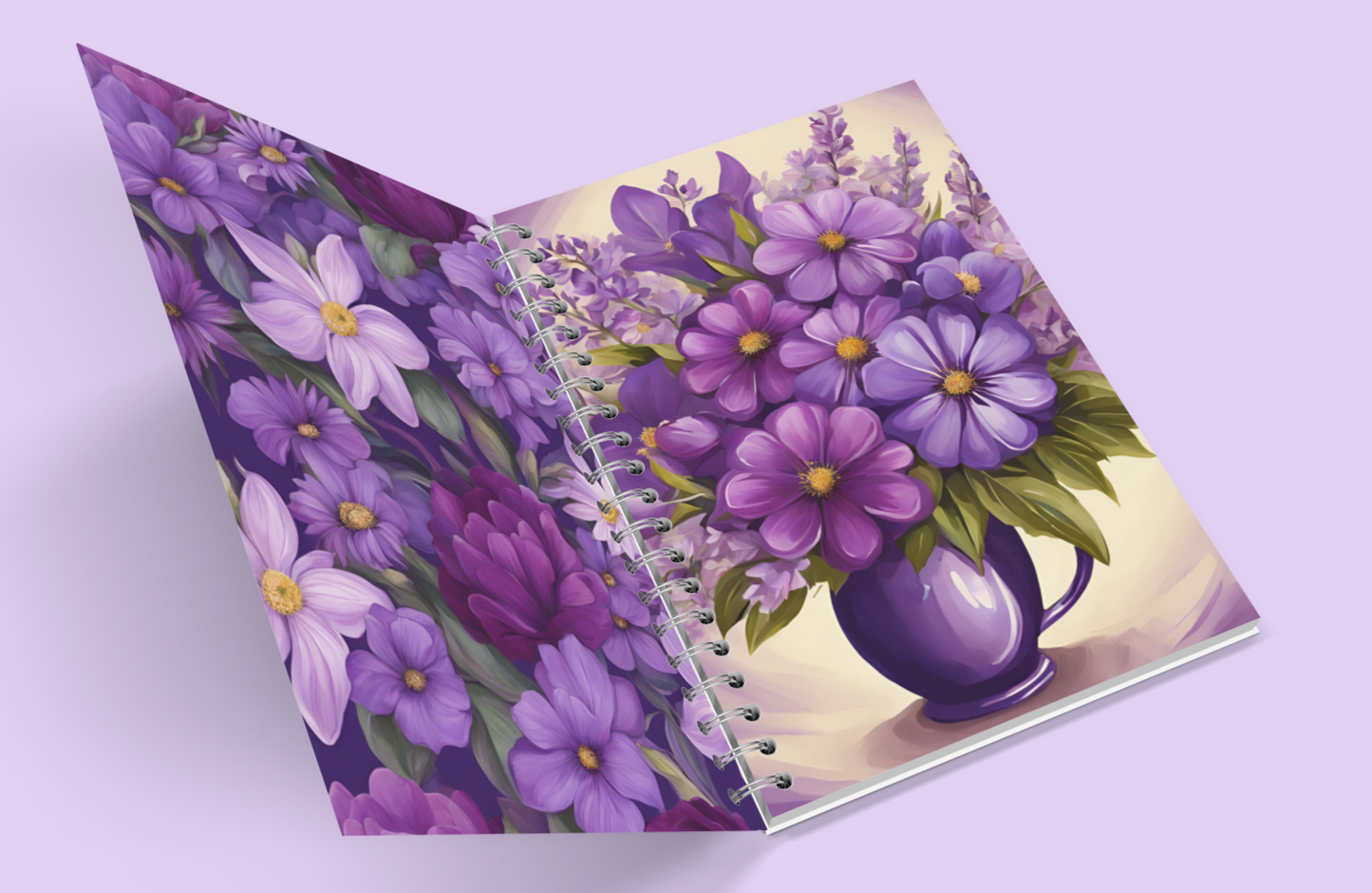 Purple Healing Flowers Medical Symptoms Tracking Journal (Digital)